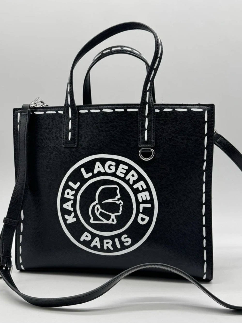 Karl Lagerfeld Black Paris Nouveau Tote